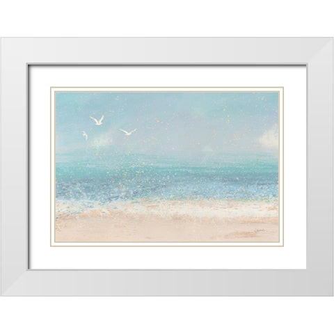 Splatter Beach I Neutral White Modern Wood Framed Art Print with Double Matting by Wiens, James