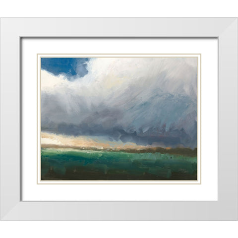 September Landscape White Modern Wood Framed Art Print with Double Matting by Wellington Studio
