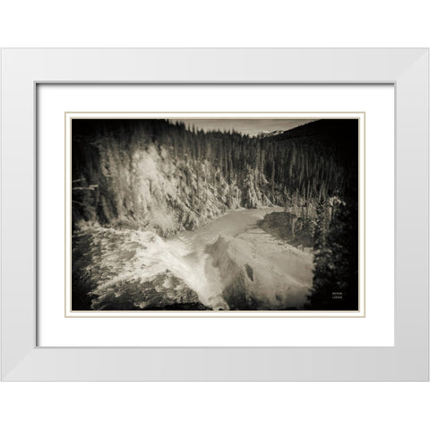 Approaching Vintage White Modern Wood Framed Art Print with Double Matting by Larson, Nathan