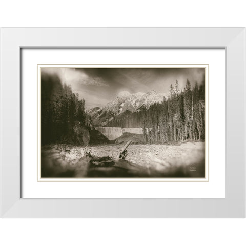 Hike to the Falls White Modern Wood Framed Art Print with Double Matting by Larson, Nathan