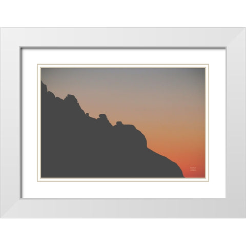 Make Me Your Sunset II White Modern Wood Framed Art Print with Double Matting by Larson, Nathan