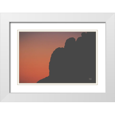 Make Me Your Sunset III White Modern Wood Framed Art Print with Double Matting by Larson, Nathan
