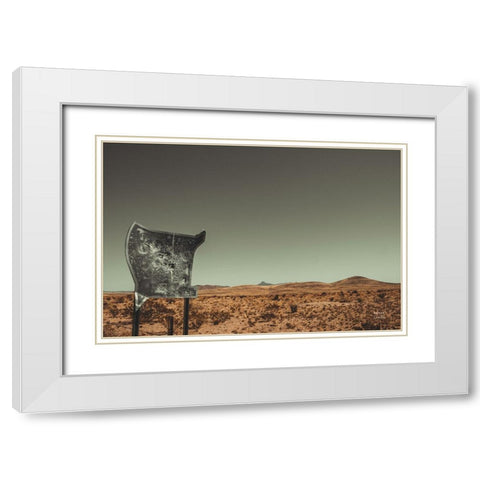 Welcome I White Modern Wood Framed Art Print with Double Matting by Larson, Nathan