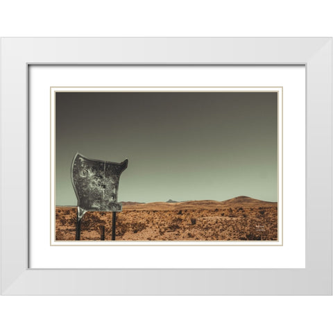 Welcome I White Modern Wood Framed Art Print with Double Matting by Larson, Nathan