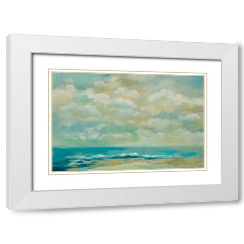 Caressing Ocean Breeze White Modern Wood Framed Art Print with Double Matting by Vassileva, Silvia