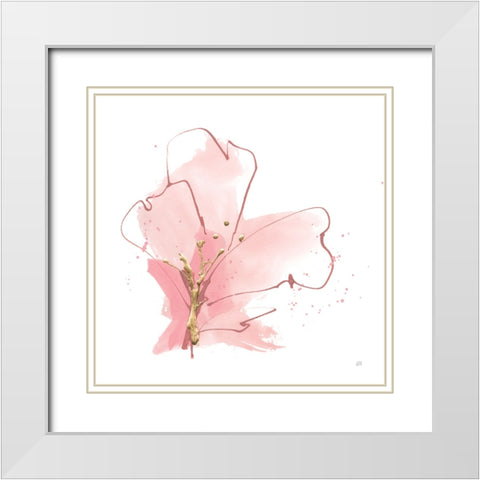 Floral Blossom I White Modern Wood Framed Art Print with Double Matting by Paschke, Chris