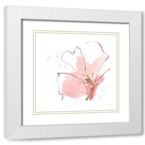 Floral Blossom II White Modern Wood Framed Art Print with Double Matting by Paschke, Chris