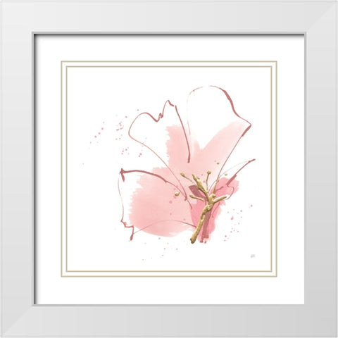 Floral Blossom II White Modern Wood Framed Art Print with Double Matting by Paschke, Chris