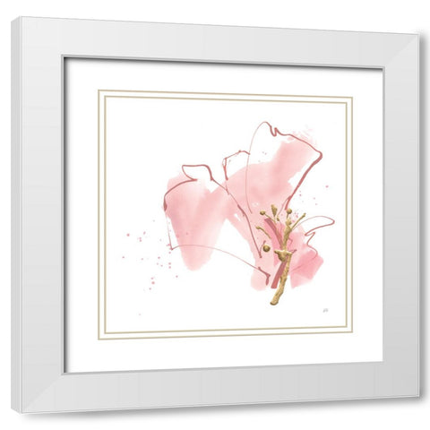 Floral Blossom III White Modern Wood Framed Art Print with Double Matting by Paschke, Chris