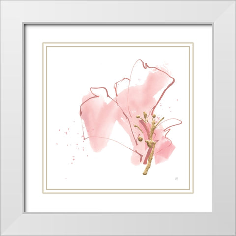 Floral Blossom III White Modern Wood Framed Art Print with Double Matting by Paschke, Chris