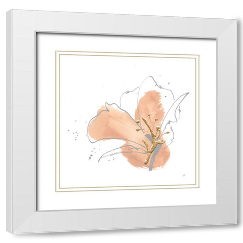 Floral Terracotta I White Modern Wood Framed Art Print with Double Matting by Paschke, Chris