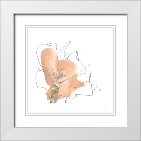 Floral Terracotta II White Modern Wood Framed Art Print with Double Matting by Paschke, Chris