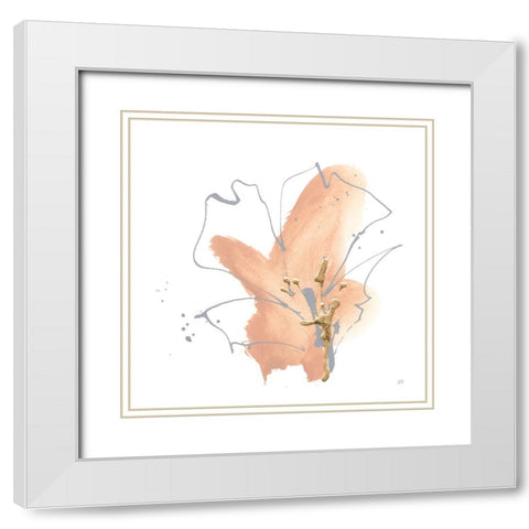 Floral Terracotta III White Modern Wood Framed Art Print with Double Matting by Paschke, Chris