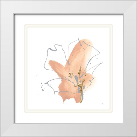 Floral Terracotta III White Modern Wood Framed Art Print with Double Matting by Paschke, Chris