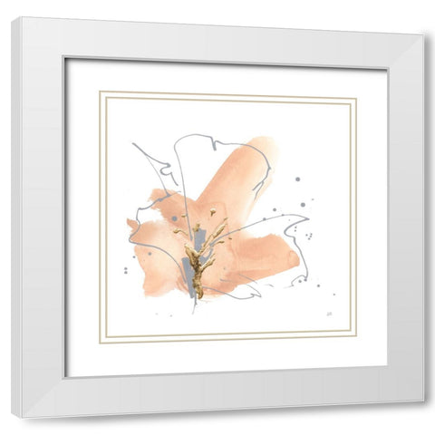 Floral Terracotta IV White Modern Wood Framed Art Print with Double Matting by Paschke, Chris