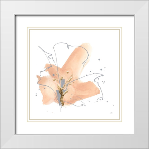 Floral Terracotta IV White Modern Wood Framed Art Print with Double Matting by Paschke, Chris