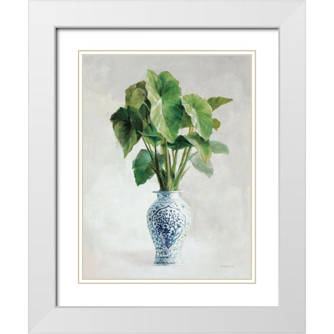 Greenhouse Palm Chinoiserie I White Modern Wood Framed Art Print with Double Matting by Nai, Danhui