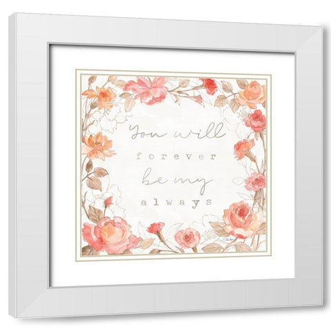 Romantic Blooms II White Modern Wood Framed Art Print with Double Matting by Vassileva, Silvia