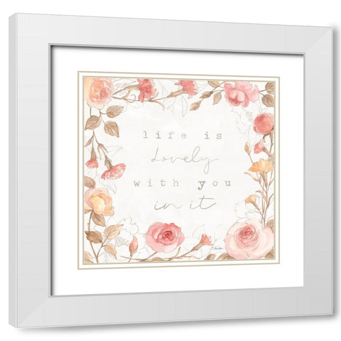 Romantic Blooms III White Modern Wood Framed Art Print with Double Matting by Vassileva, Silvia