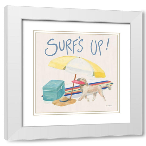 Beach Ride Surfs Up XIV White Modern Wood Framed Art Print with Double Matting by Wiens, James