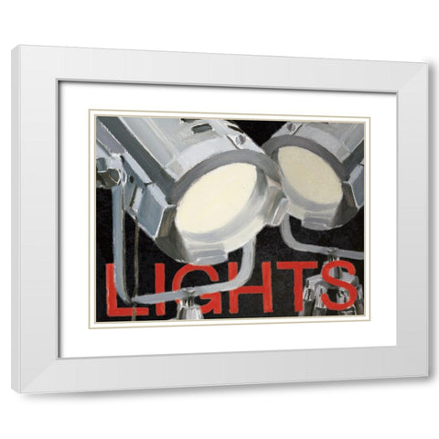 Lights Camera Action I White Modern Wood Framed Art Print with Double Matting by Fabiano, Marco
