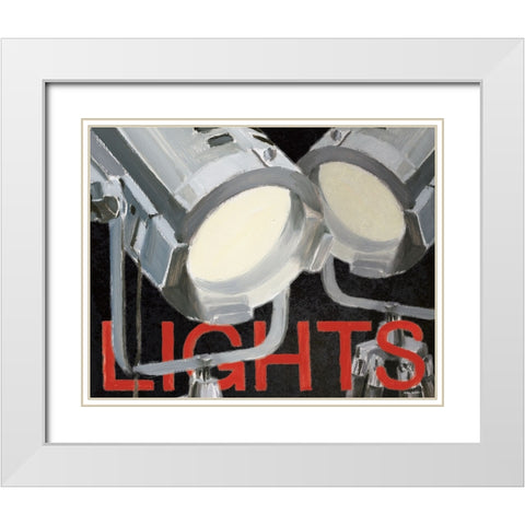 Lights Camera Action I White Modern Wood Framed Art Print with Double Matting by Fabiano, Marco