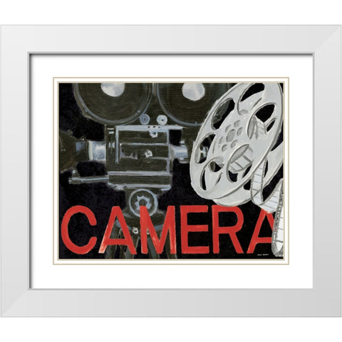 Lights Camera Action II White Modern Wood Framed Art Print with Double Matting by Fabiano, Marco