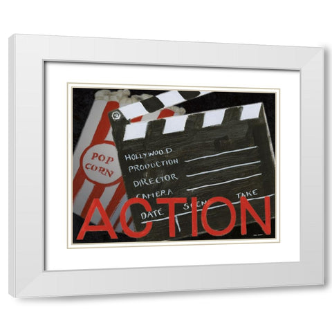 Lights Camera Action III White Modern Wood Framed Art Print with Double Matting by Fabiano, Marco