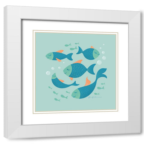 Cool School I White Modern Wood Framed Art Print with Double Matting by Graham, Gia