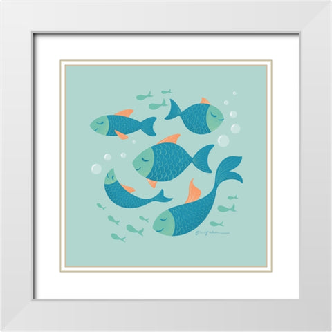 Cool School I White Modern Wood Framed Art Print with Double Matting by Graham, Gia