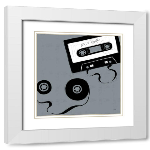 Musical Abstract IV White Modern Wood Framed Art Print with Double Matting by York, Leah