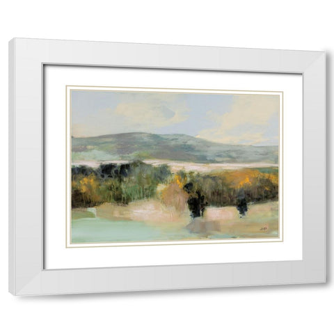 Distant Mountain White Modern Wood Framed Art Print with Double Matting by Purinton, Julia