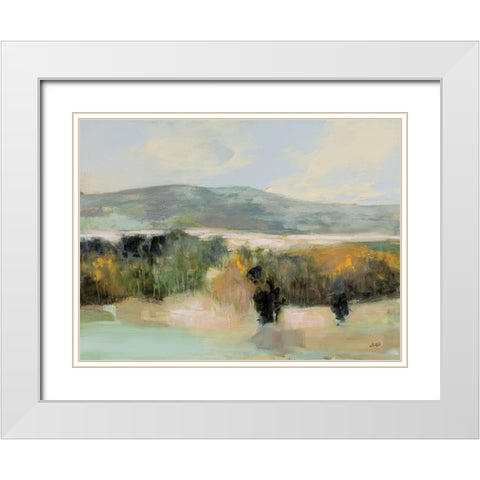 Distant Mountain White Modern Wood Framed Art Print with Double Matting by Purinton, Julia