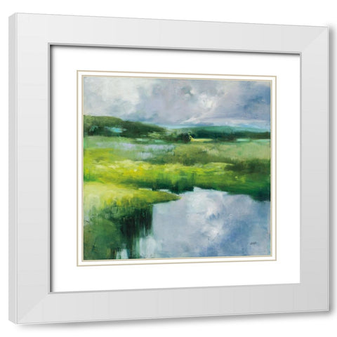 Causeway White Modern Wood Framed Art Print with Double Matting by Purinton, Julia