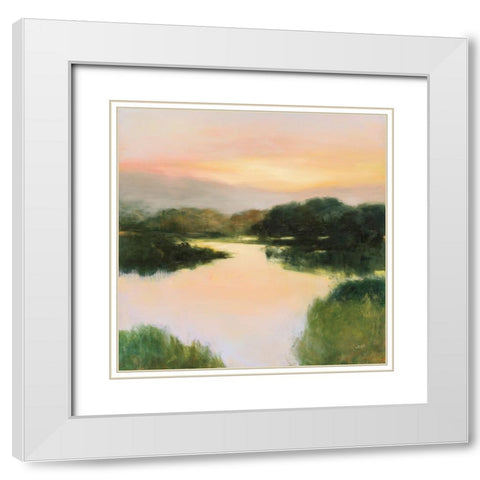 Mirror Lake White Modern Wood Framed Art Print with Double Matting by Purinton, Julia