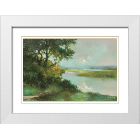 Sparkling River White Modern Wood Framed Art Print with Double Matting by Purinton, Julia