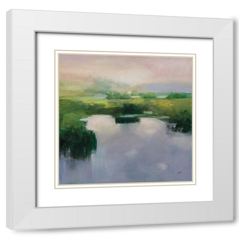Still Water White Modern Wood Framed Art Print with Double Matting by Purinton, Julia