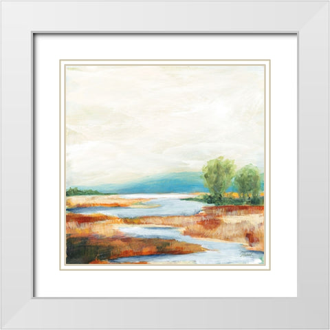 Autumn Wetland White Modern Wood Framed Art Print with Double Matting by Schlabach, Sue