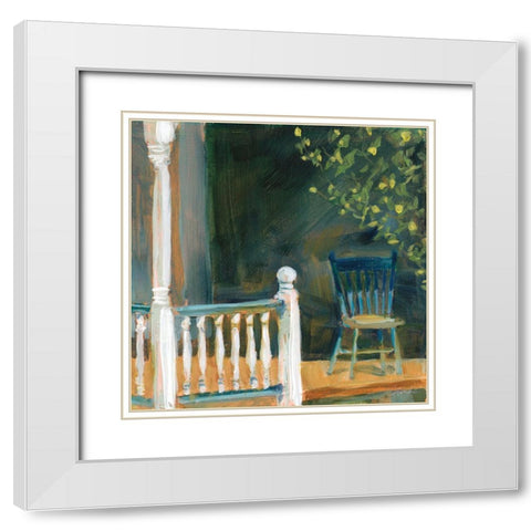 Porch Shadows White Modern Wood Framed Art Print with Double Matting by Schlabach, Sue