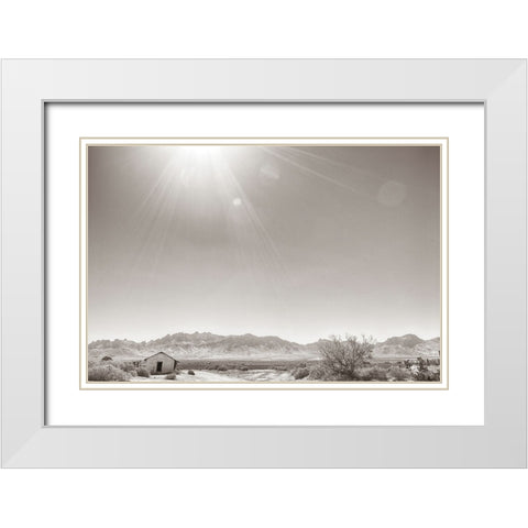 Southwestern Sun White Modern Wood Framed Art Print with Double Matting by Larson, Nathan