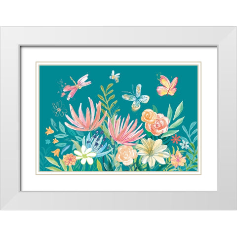 Flower Fun I Dark White Modern Wood Framed Art Print with Double Matting by Urban, Mary