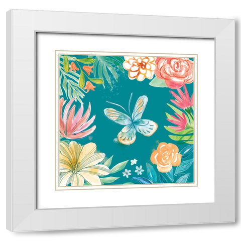 Flower Fun II Dark White Modern Wood Framed Art Print with Double Matting by Urban, Mary