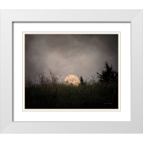 The Prairie Moon White Modern Wood Framed Art Print with Double Matting by Van Swearingen, Debra