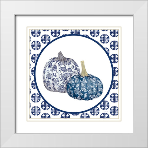 Autumn Harvest IV Chinoiserie White Modern Wood Framed Art Print with Double Matting by Urban, Mary