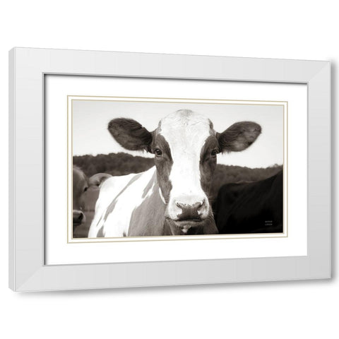 At the Barn White Modern Wood Framed Art Print with Double Matting by Larson, Nathan