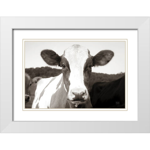At the Barn White Modern Wood Framed Art Print with Double Matting by Larson, Nathan
