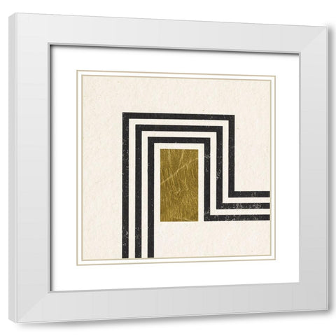 Path II White Modern Wood Framed Art Print with Double Matting by Hershey, Moira