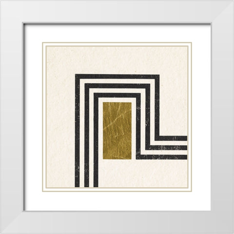 Path II White Modern Wood Framed Art Print with Double Matting by Hershey, Moira