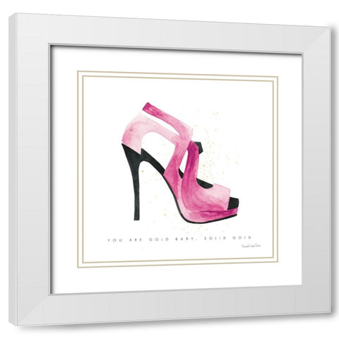 Glitz and Glam VII Pink White Modern Wood Framed Art Print with Double Matting by Charro, Mercedes Lopez