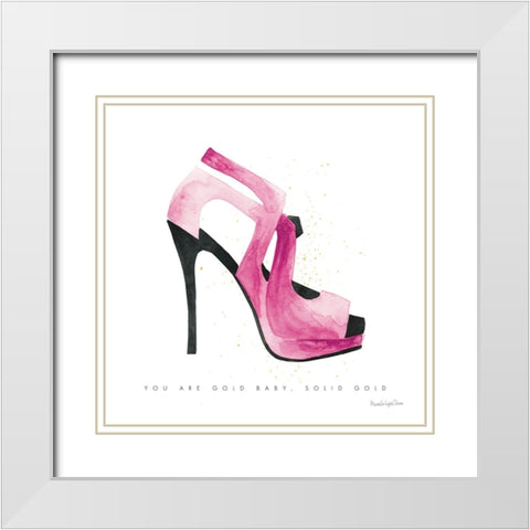Glitz and Glam VII Pink White Modern Wood Framed Art Print with Double Matting by Charro, Mercedes Lopez